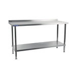 Vogue Stainless Wall Table with Upstand 1800x650mm