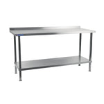 Vogue Stainless Steel Wall Table with Upstand 2100x650mm