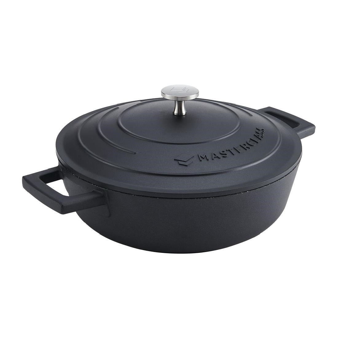 MasterClass Cast Aluminium Shallow Casserole Black 2.5Ltr