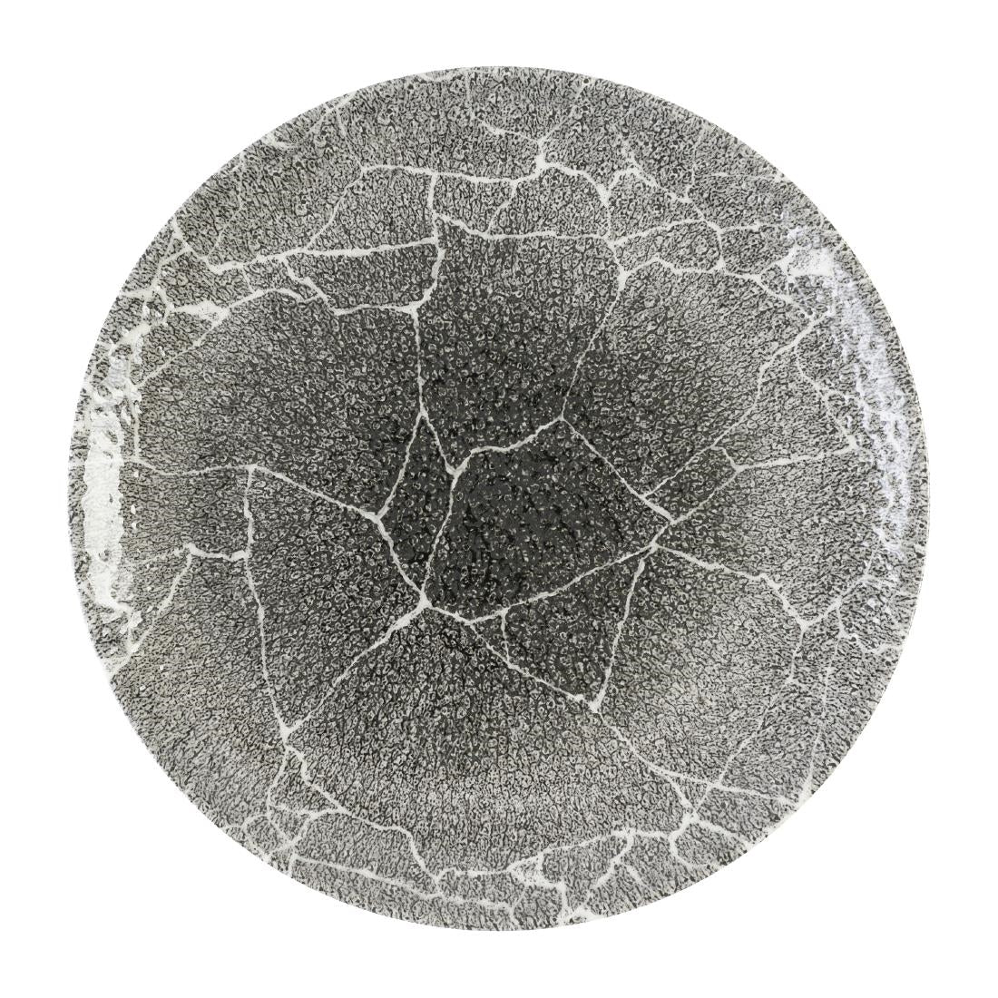 Churchill Studio Prints Kintsugi Quartz Black Coupe Plates 288mm (12 Pack)
