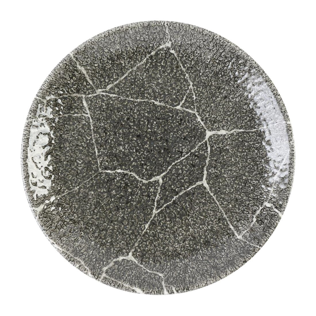 Churchill Studio Prints Kintsugi Quartz Black Coupe Plates 165mm (12 Pack)