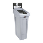 Rubbermaid Slim Jim Food Waste Recycling Station Brown 87Ltr
