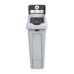 Rubbermaid Slim Jim Food Waste Recycling Station Brown 87Ltr