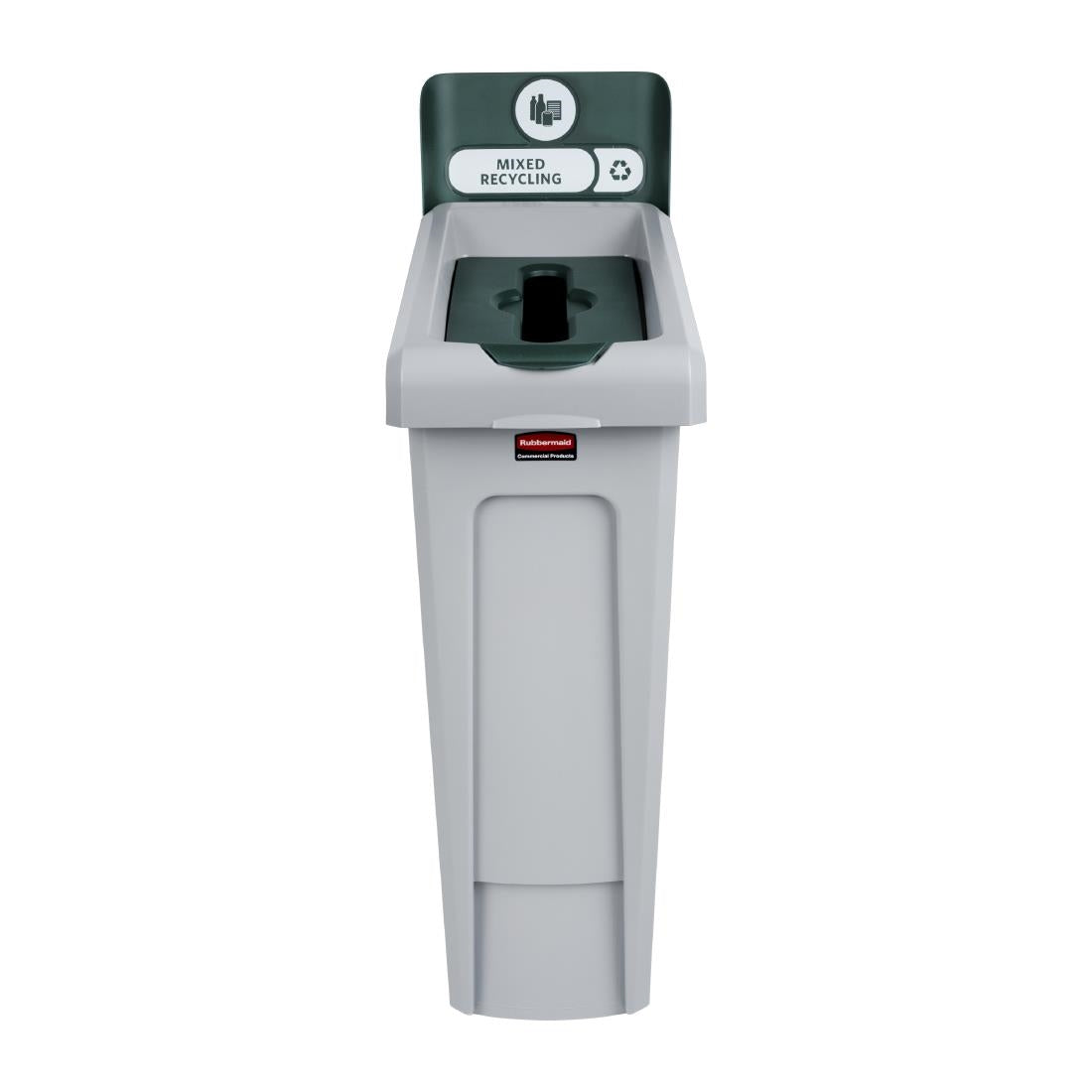 Rubbermaid Slim Jim Mixed Recycling Station Green 87Ltr