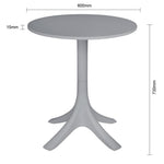 Bolero Lorenzo Round Café Table Medium Grey 600mm