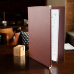 Olympia Faux Leather A4 Menu Cover Burgundy