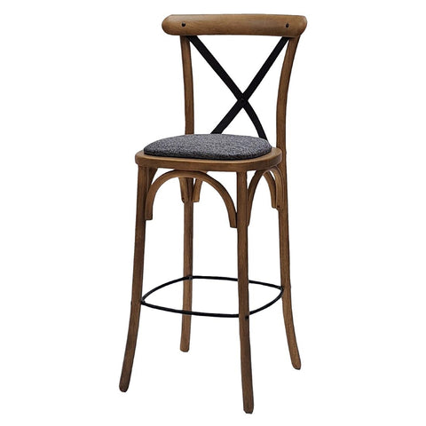 Bristol Bar Chair in Weathered Oak with Shetland Smoke Seat