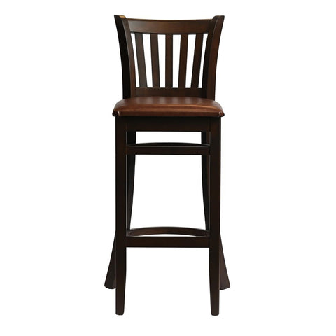Manhattan Bar Chair in Dark Walnut with Bison Espresso Seat