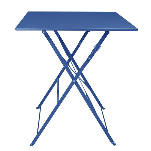 Bolero Perth Dark Navy Pavement Style Steel Table Square 600mm - Advantage Catering Equipment