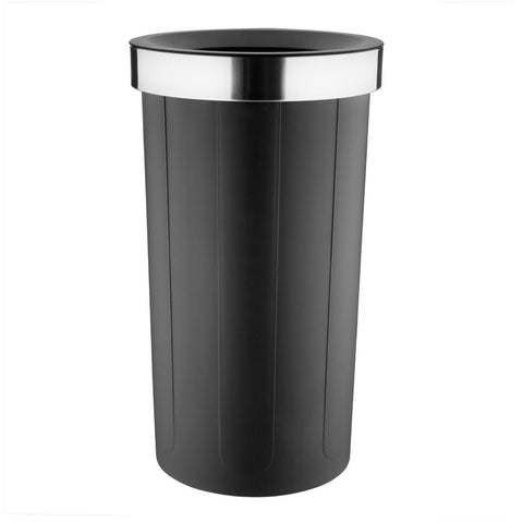 Bolero Round Black Bin with Open Lid 60Ltr