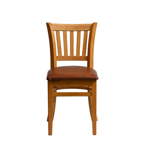 Manhattan Dining Chair in Soft Oak with Bison Tan Seat (Pack of 2)