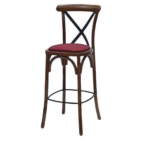 Bristol Bar Chair in Vintage with Shetland Scarlett Seat
