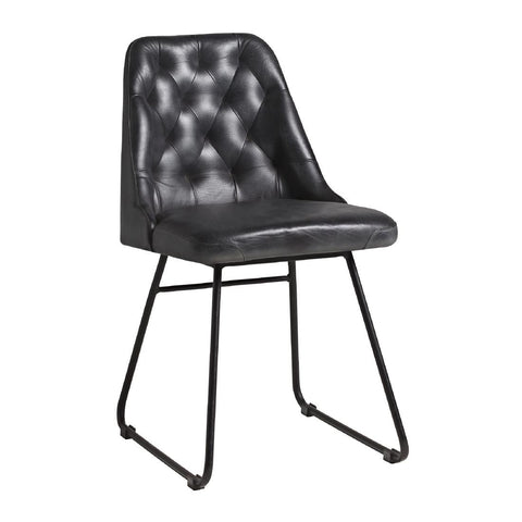 Harland Side Chairs Leather Vintage Black product image