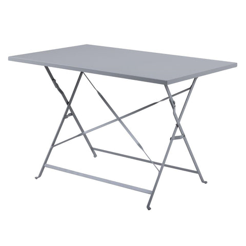 Bolero Perth Grey Pavement Style Folding Table Rectangular 1100x700mm - Advantage Catering Equipment