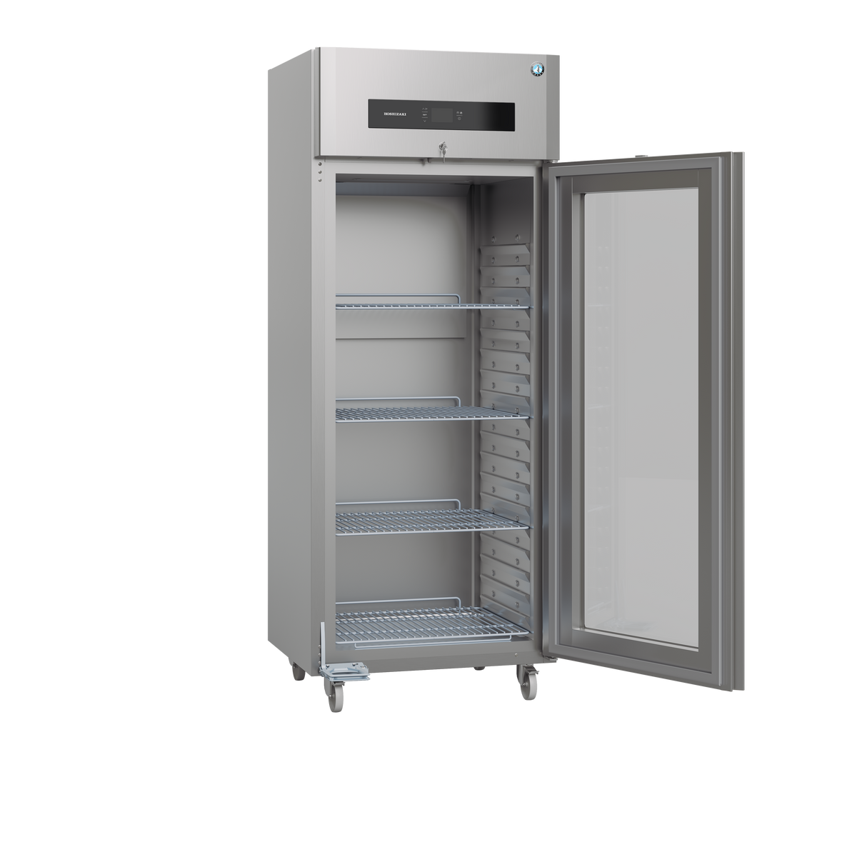 Hoshizaki Premier KM W80 C DR U Single Glass Door Upright Display Fridge