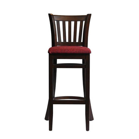 Manhattan Bar Chair in Dark Walnut with Shetland Scarlett Seat