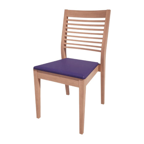 Bolero Bespoke Marty B Stacking Chair in Blue/Beech