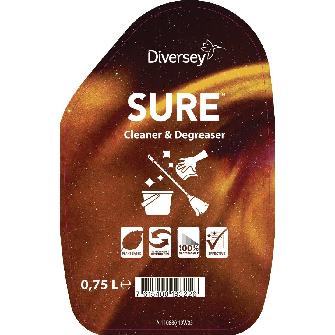 Diversey SURE Cleaner and Degreaser / Grill Cleaner Refill Bottles 750ml (6 Pack)