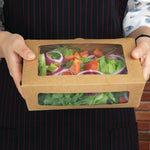 Fiesta Compostable Salad Boxes with PLA Windows 1600ml (200 Pack)