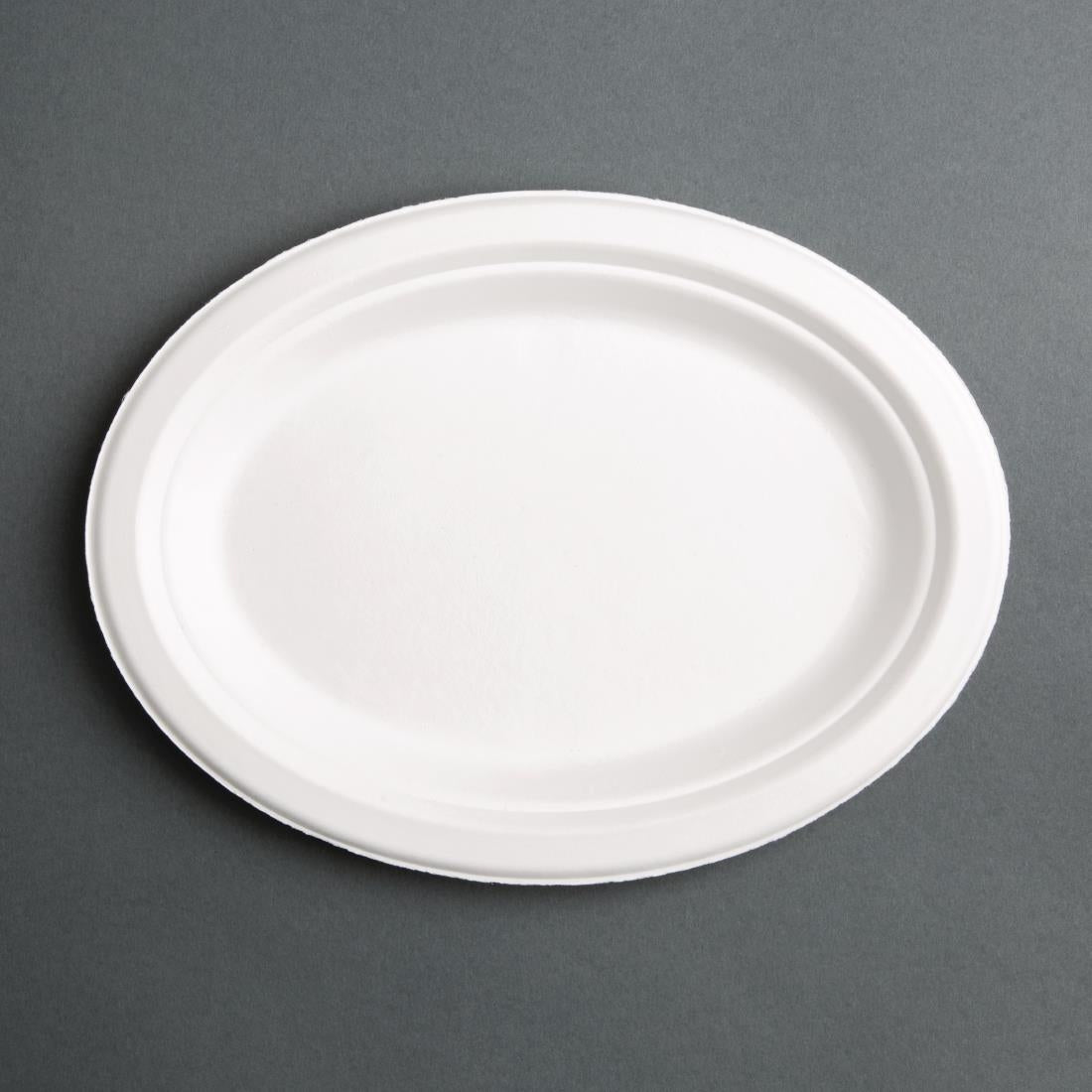 Fiesta Compostable Bagasse Oval Plates 316mm (50 Pack)