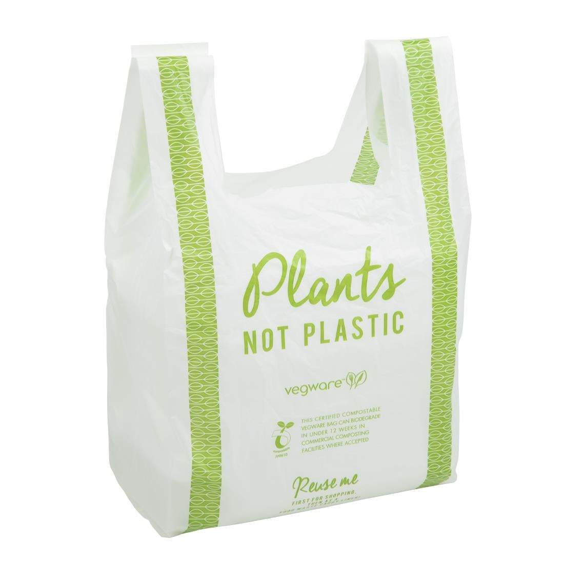 Vegware Compostable PLA Carrier Bags Medium (500 Pack)