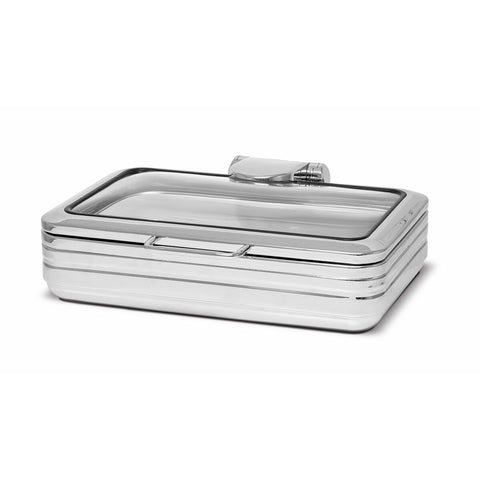 Pujadas Rectangular 1/1 GN Glass-top Chafing Dish chafing dish for buffet and catering use
