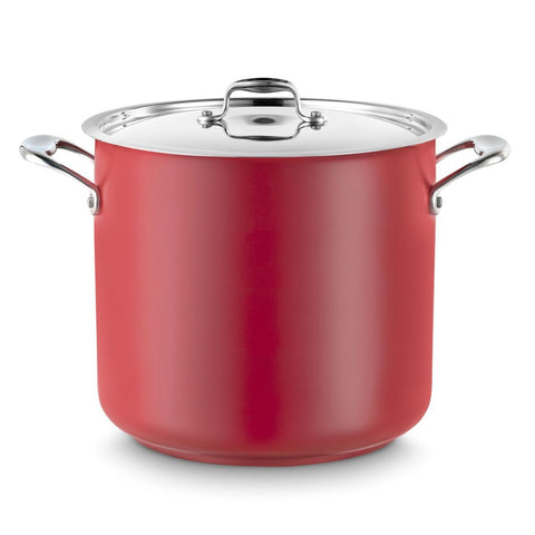 Pujadas Red Stock Pot with Lid 280mm cookware product image
