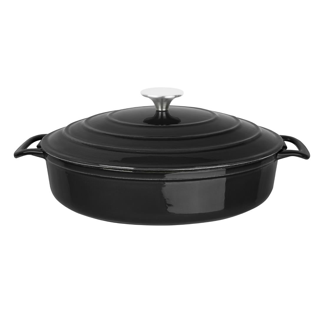 Vogue Round Sauté Pan Black 28cm