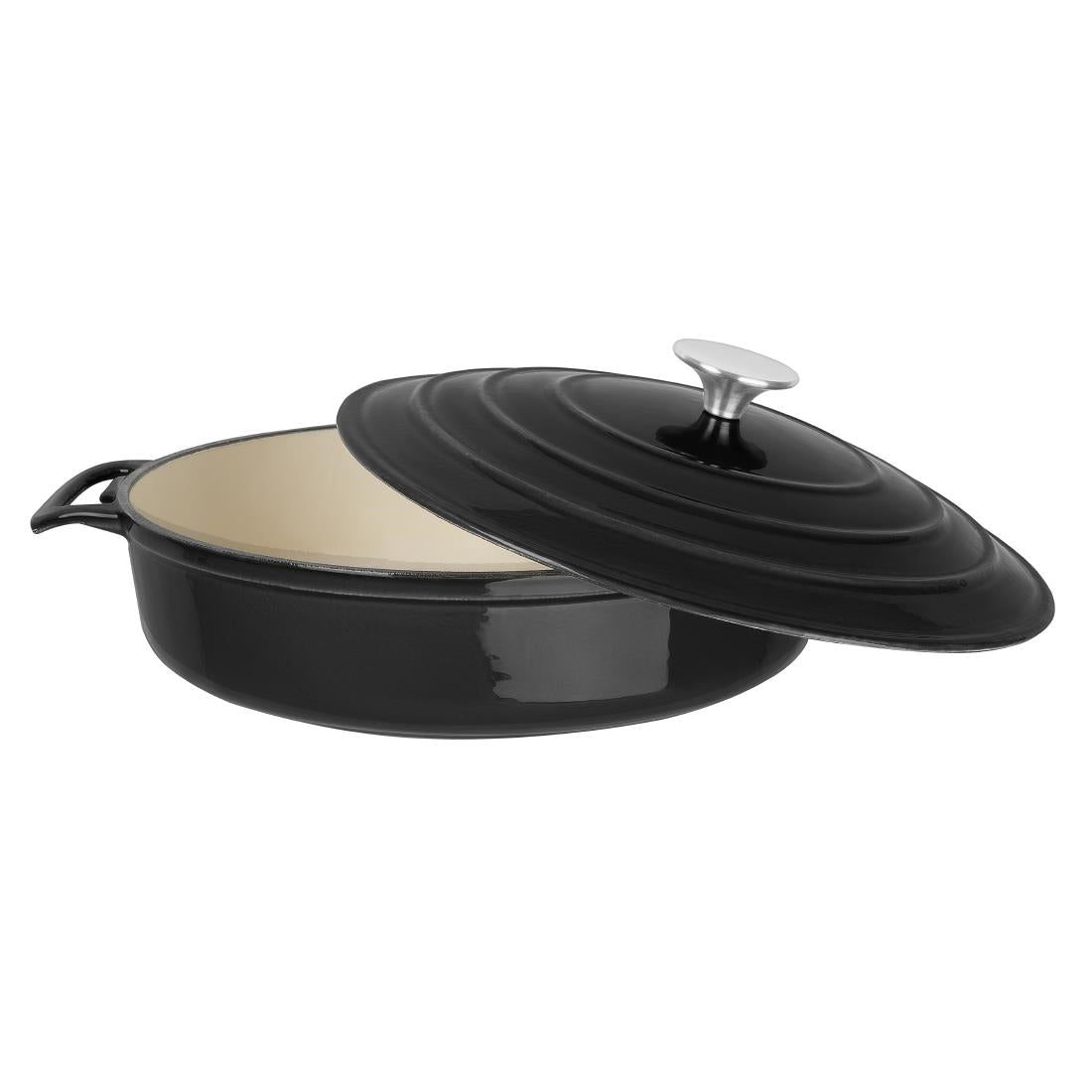 Vogue Round Sauté Pan Black 28cm