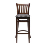 Manhattan Dark Walnut Bar Chair with Black Diamond Padded Seat