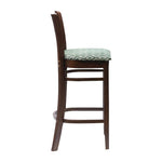 Manhattan Dark Walnut Bar Chair with Green Diamond Padded Seat