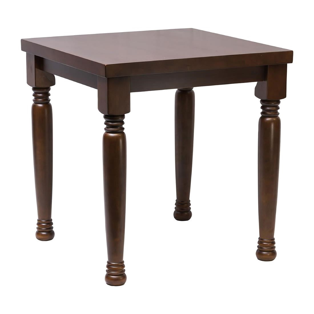 Cotswold-Style Square Dining Table Dark Walnut 700x700mm