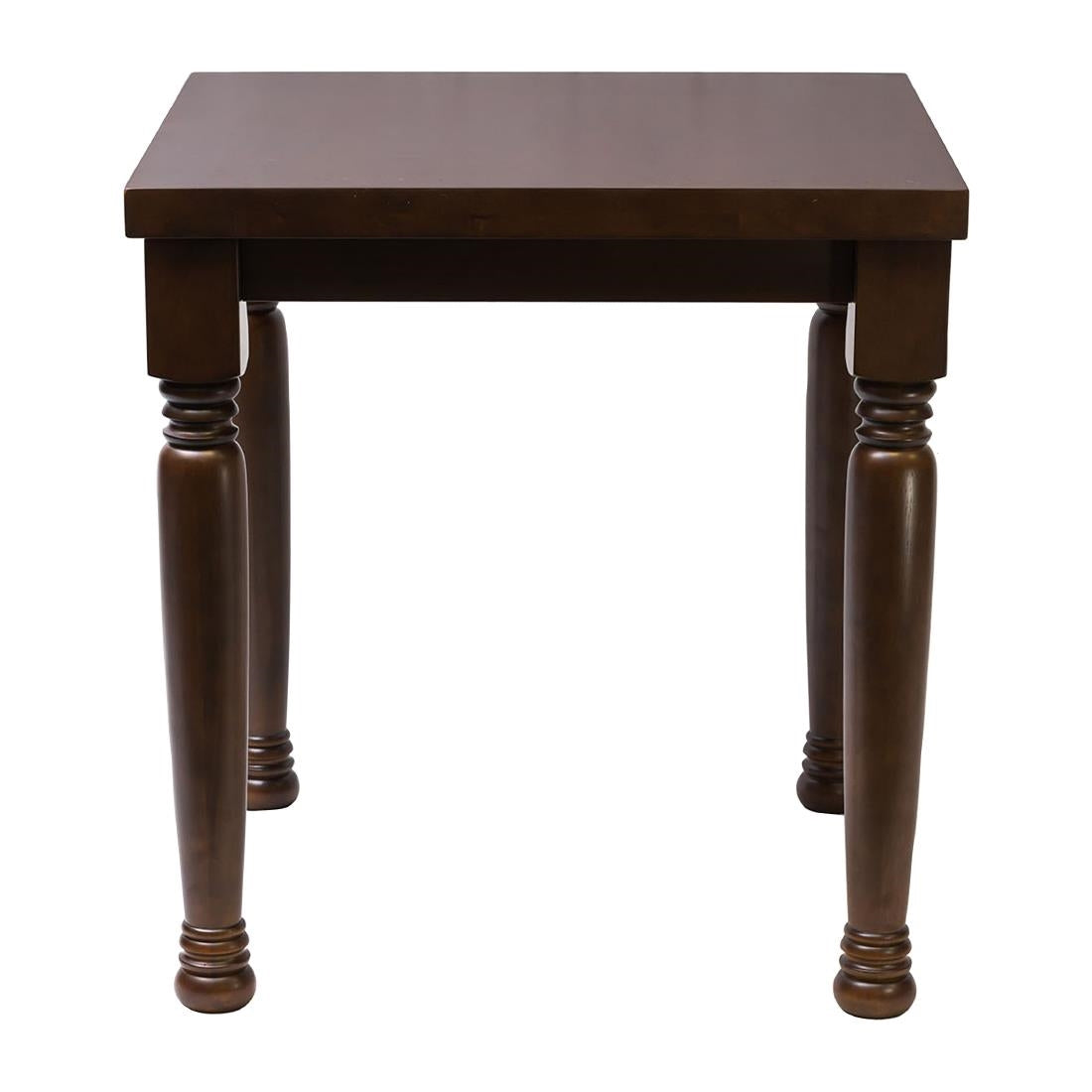 Cotswold-Style Square Dining Table Dark Walnut 700x700mm