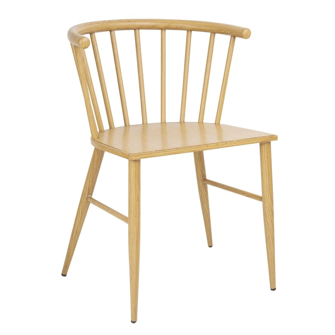 Bolero Harrowdene Metal Side Chairs Wood Effect (2 Pack)