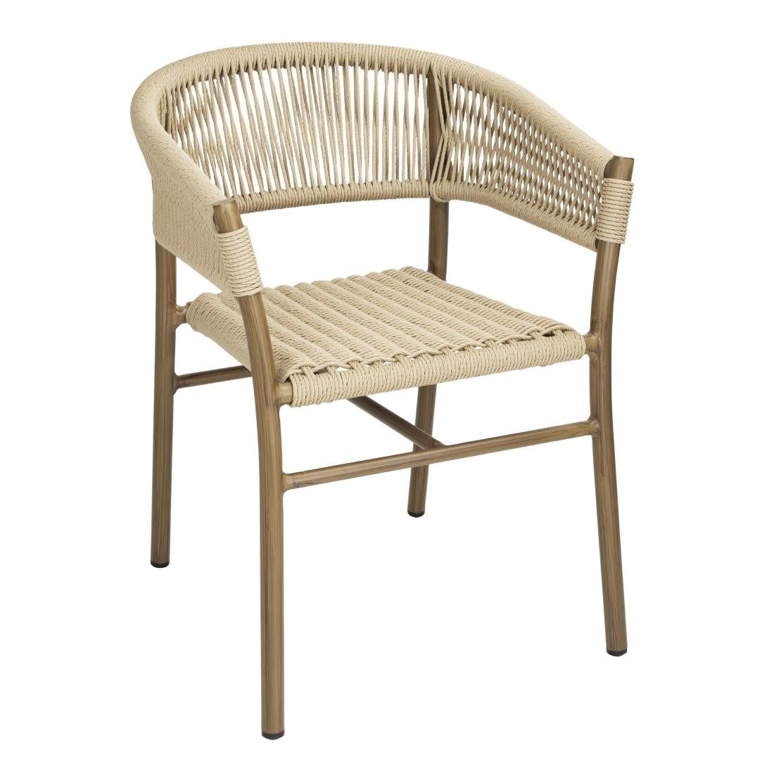 Bolero Florence Rope Twist Wicker Chairs Natural (2 Pack)