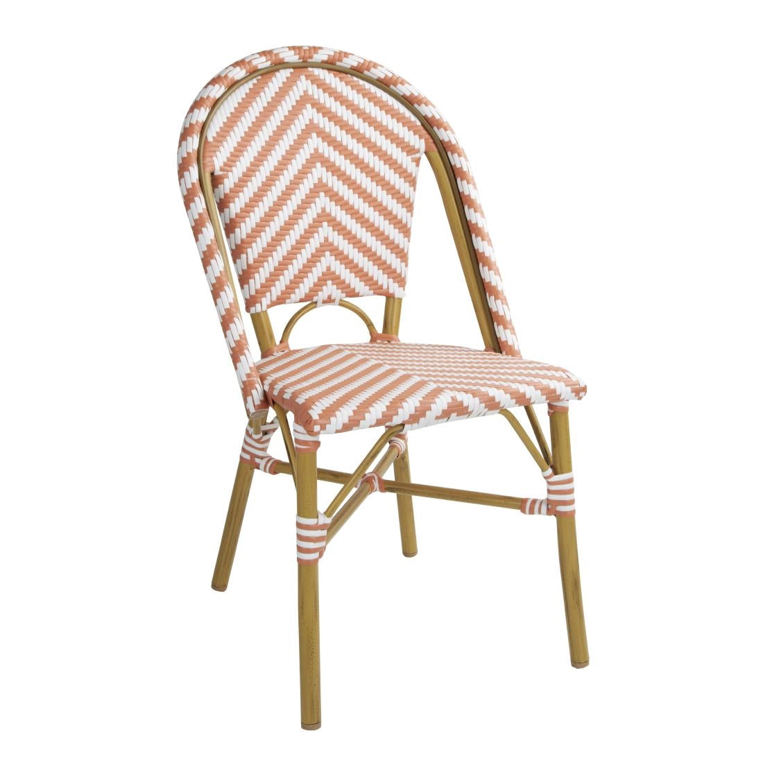 Bolero Parisian Style Rattan Side Chairs Coral (2 Pack)