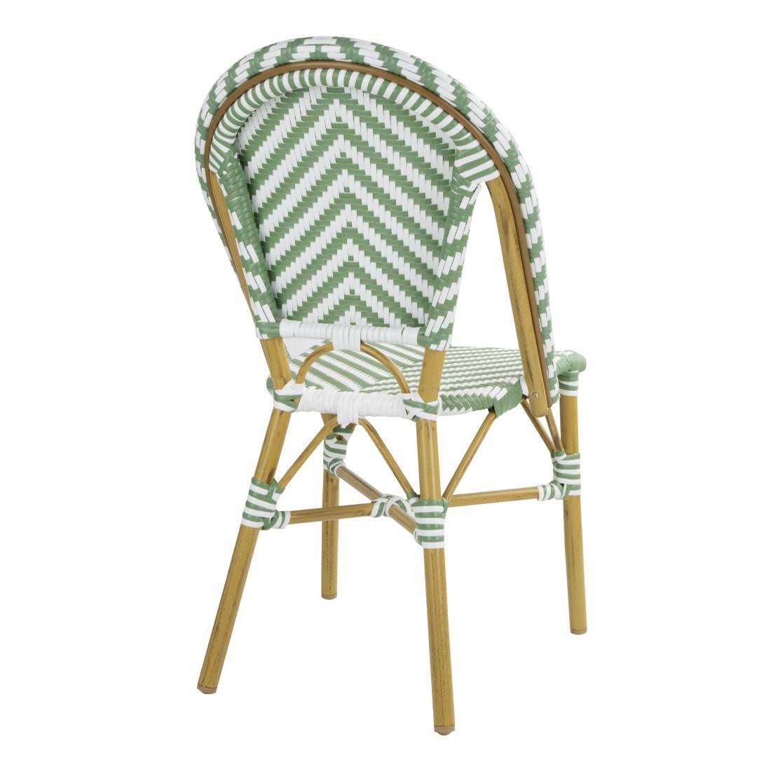 Bolero Parisian Style Rattan Side Chairs Light Green (2 Pack)