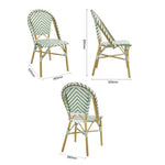 Bolero Parisian Style Rattan Side Chairs Light Green (2 Pack)