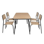 Bolero Santorini Rectangular Table Wood Effect 1400x798mm