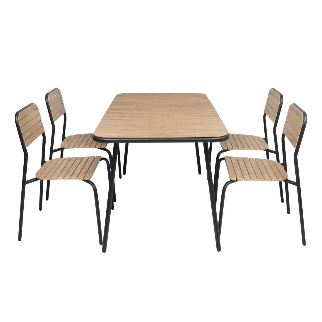 Bolero Santorini Rectangular Table Wood Effect 1400x798mm