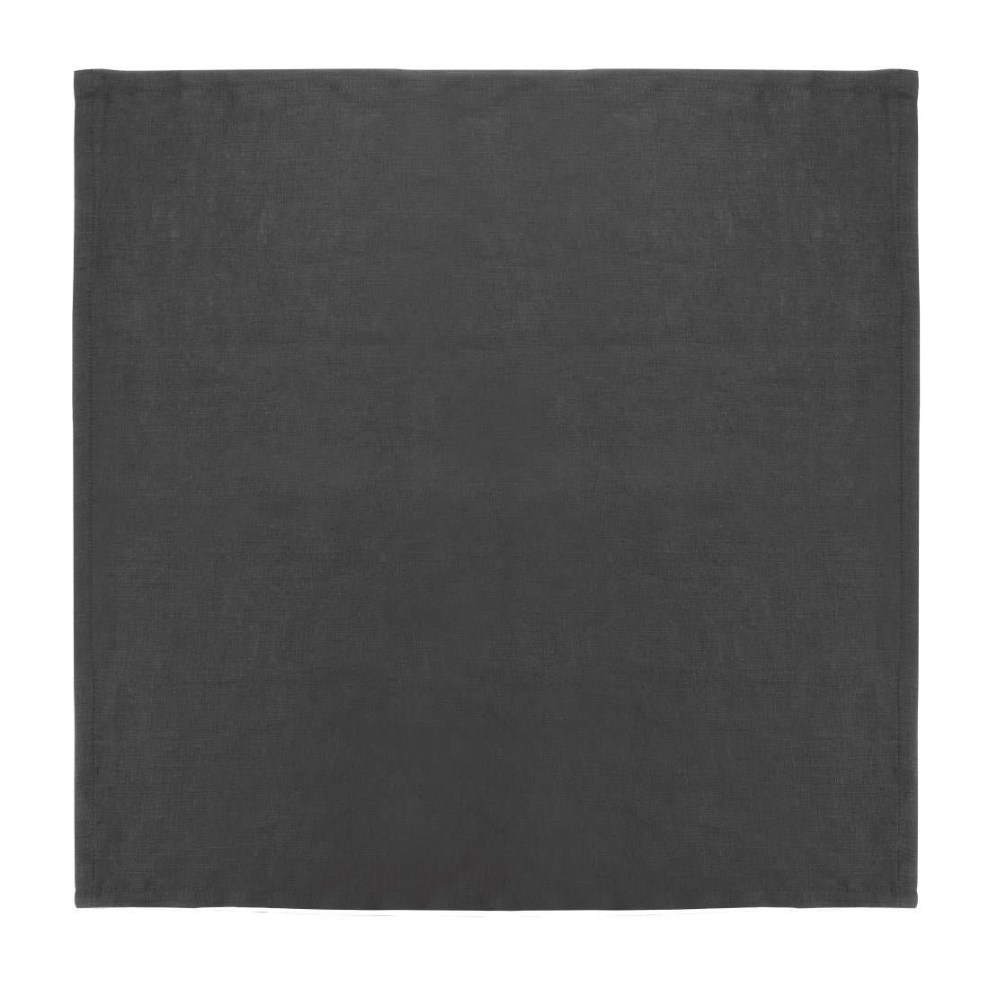 Olympia Linen Table Napkin Black 400x400mm (12 Pack)