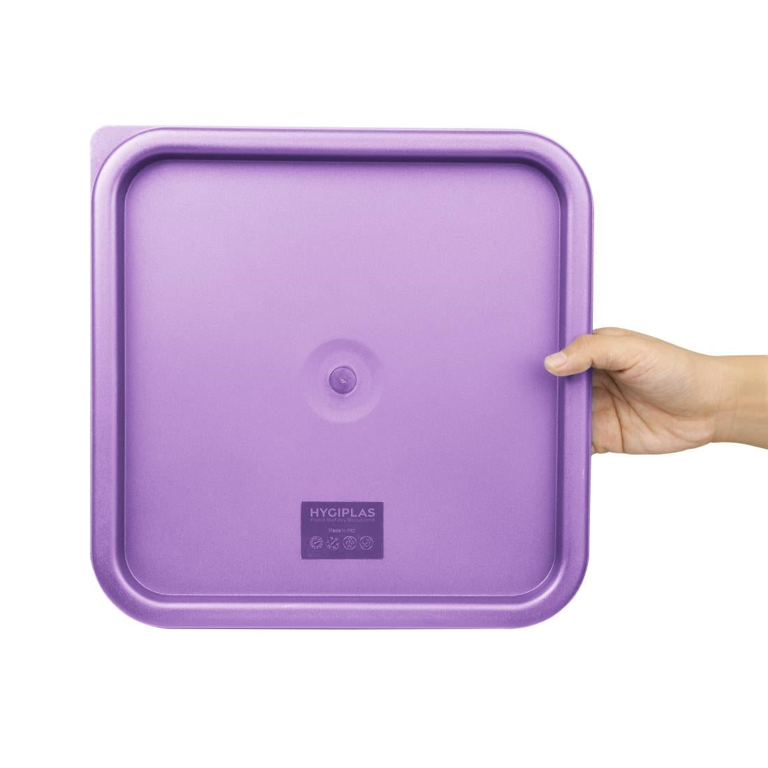 Hygiplas Square Food Storage Container Lid Purple Large