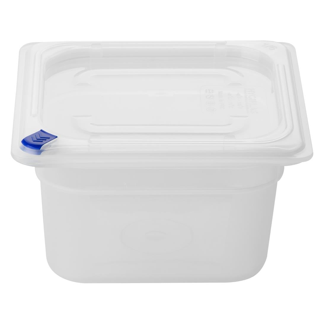 Hygiplas Click PP GN Container 1/6 with Lid & 7 Colour Clips 100mm 1.5Ltr (4 Pack)
