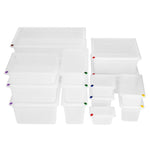 Hygiplas Click PP GN Container 1/9 with Lid & 7 Colour Clips 100mm 0.85Ltr (4 Pack)