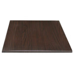 Bolero Pre-Drilled Square Table Top Dark Brown 700x700mm
