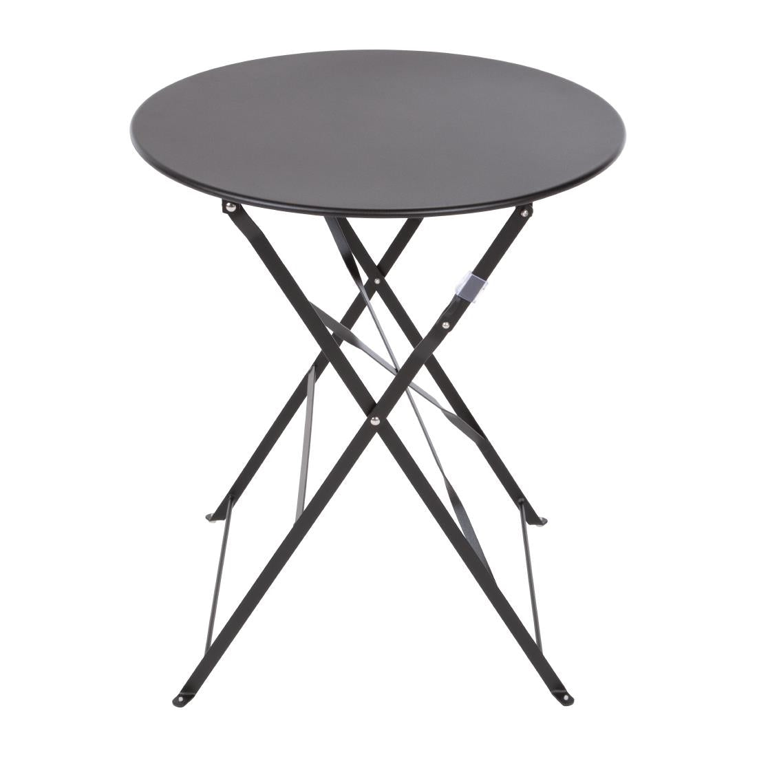 Bolero Perth Pavement Style Round Table Black 600mm