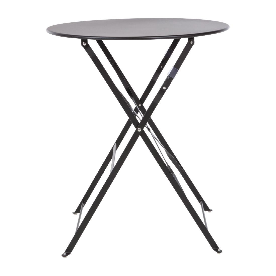 Bolero Perth Pavement Style Round Table Black 600mm
