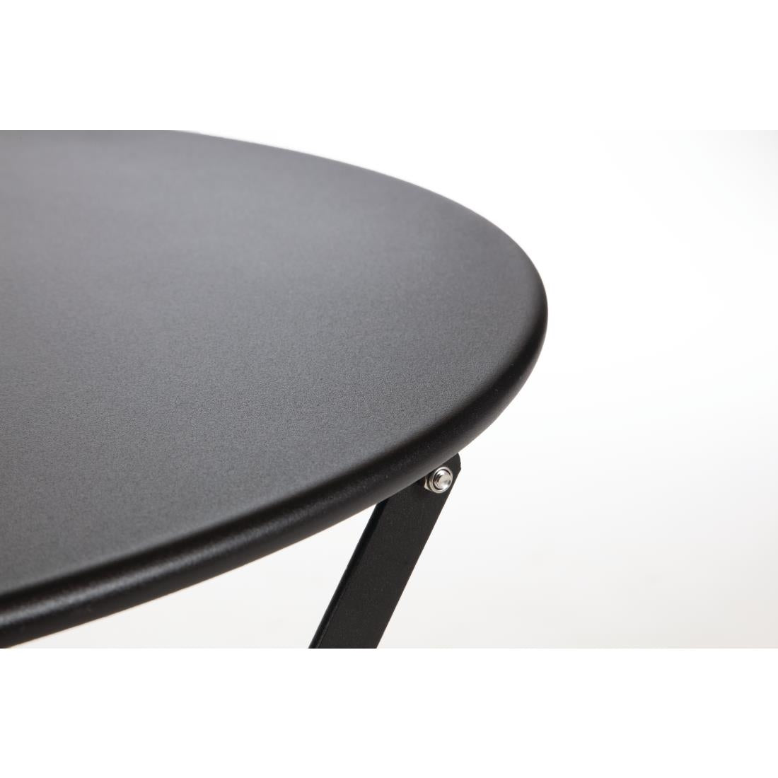 Bolero Perth Pavement Style Round Table Black 600mm