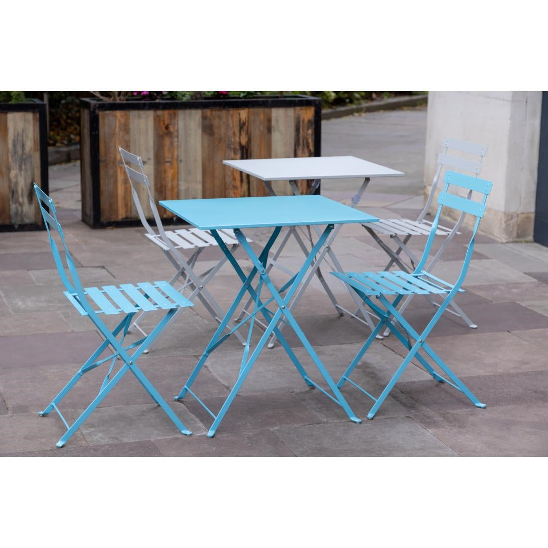 Bolero Perth Pavement Style Square Table Grey 600x600mm