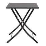 Bolero Square PE Wicker Folding Table Black 600x600mm